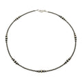 Sterling Silver Mixed Graduated Navajo Pearl Oxidized Bead Necklace
