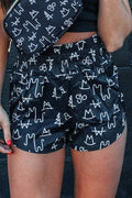 Black Brand Shorts